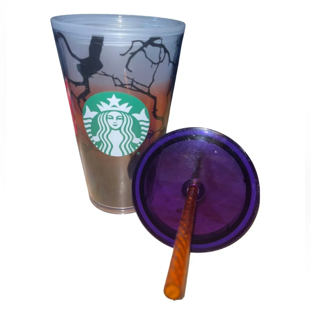 NWT Starbucks Fall 2022 Halloween Raven's Perch Glow In The Dark 16oz Tumbler